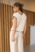 CONTRAST TRIM SHORT SLEEVE SWEATER